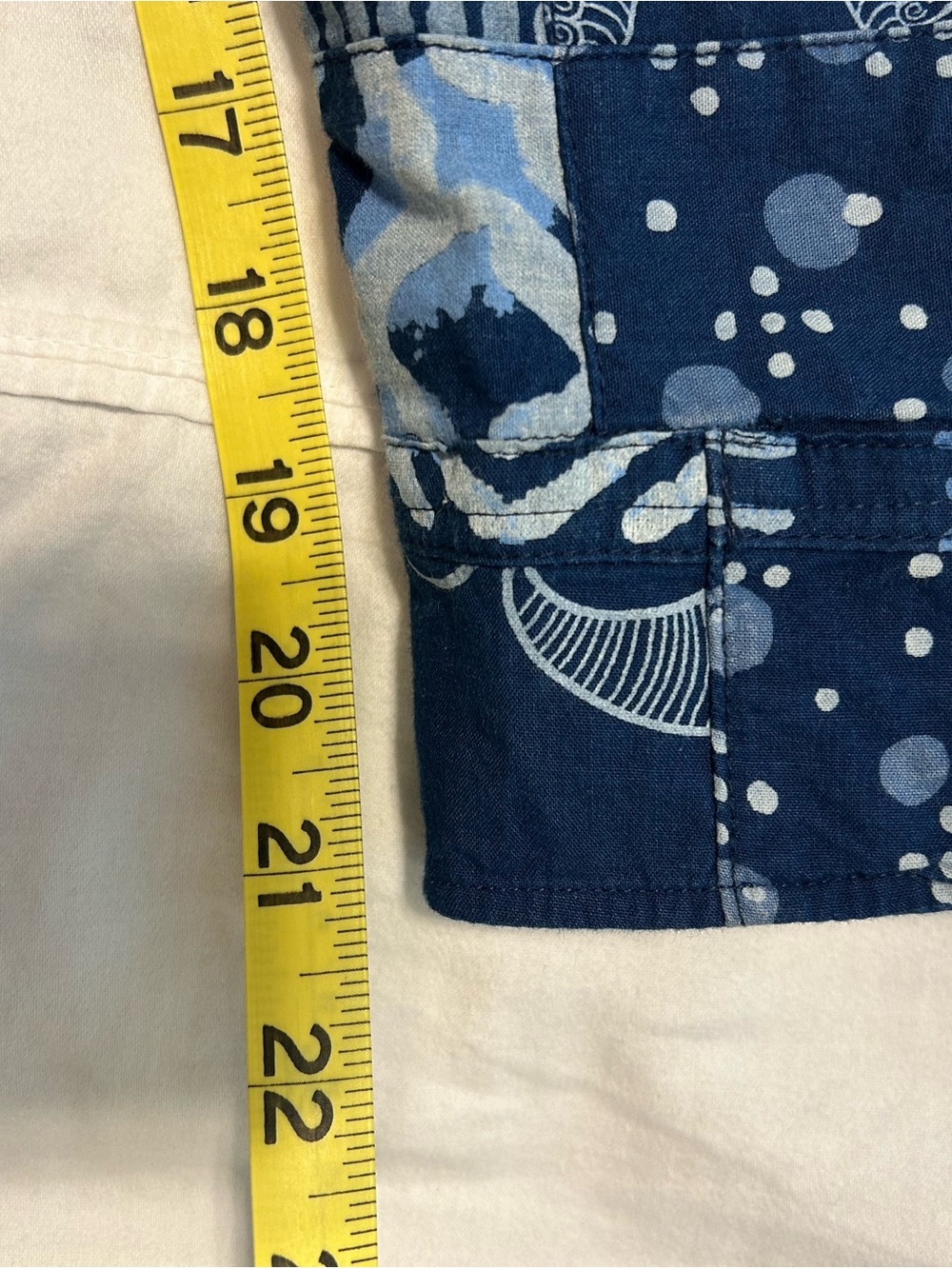 J. Crew Indigo-Dyed Madras Patchwork Blue Long-Sleeve Shirt - Picture 9 of 10